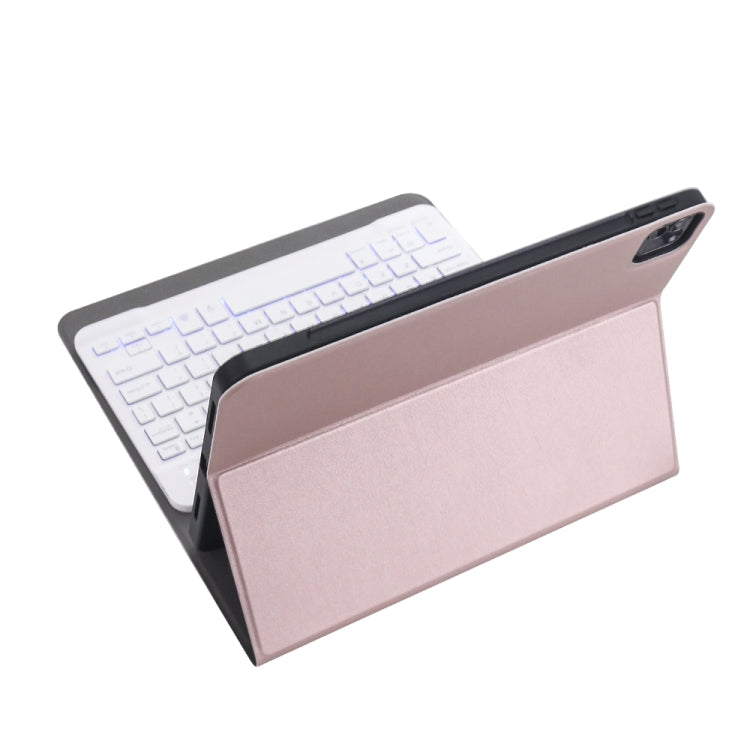 A098BS Detachable Ultra-thin Backlight Bluetooth Keyboard Tablet Case for iPad Air 4 10.9 inch (2020), with Stand & Pen Slot(Rose Gold) - For iPad Air by buy2fix | Online Shopping UK | buy2fix