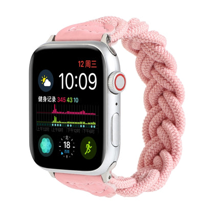 Elastic Woven Watch Band For Apple Watch Ultra 49mm&Watch Ultra 2 49mm / Series 9&8&7 45mm / SE 3&SE 2&6&SE&5&4 44mm / 3&2&1 42mm, Length:130mm(Pink) - Watch Bands by buy2fix | Online Shopping UK | buy2fix