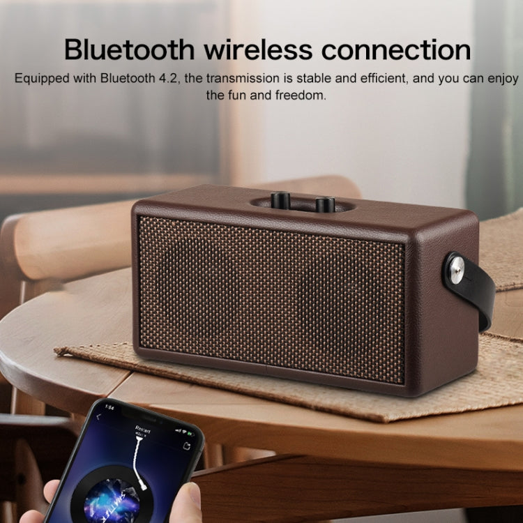 D30 Portable Subwoofer Wooden Bluetooth 4.2 Speaker, Support TF Card & 3.5mm AUX & U Disk Play(Black) - Desktop Speaker by buy2fix | Online Shopping UK | buy2fix