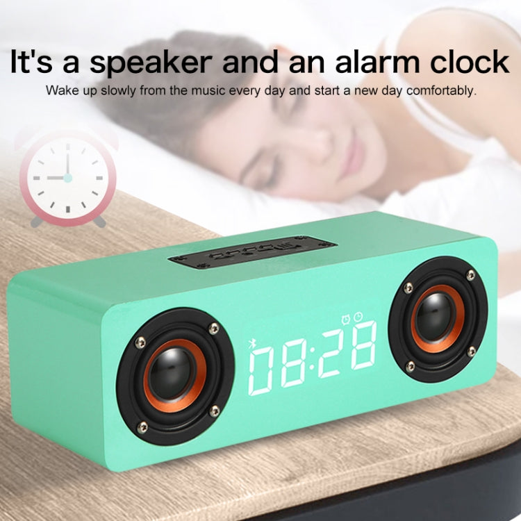 M5C Subwoofer Wooden Clock Bluetooth 4.2 Speaker, Support TF Card & 3.5mm AUX & FM Radio(Grey Wood Grain) - Desktop Speaker by buy2fix | Online Shopping UK | buy2fix