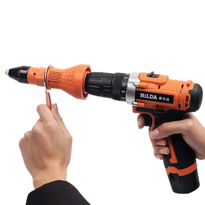 220V Electric Rivet Nut Gun Cordless Drill Riveting Adapter Tool (Orange) - Drill & Drill Bits by buy2fix | Online Shopping UK | buy2fix