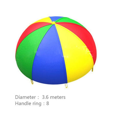 3.6m Children Outdoor Game Exercise Sport Toys Rainbow Umbrella Parachute Play Fun Toy with 8 Handle Straps for Families / Kindergartens / Amusement Parks - Toy Sports by buy2fix | Online Shopping UK | buy2fix