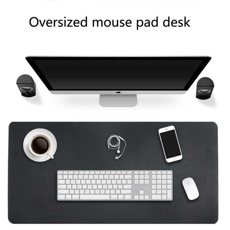Multifunction Business Double Sided PU Leather Mouse Pad Keyboard Pad Table Mat Computer Desk Mat, Size: 90 x 45cm(Silver Grey) - Desk Pads by buy2fix | Online Shopping UK | buy2fix