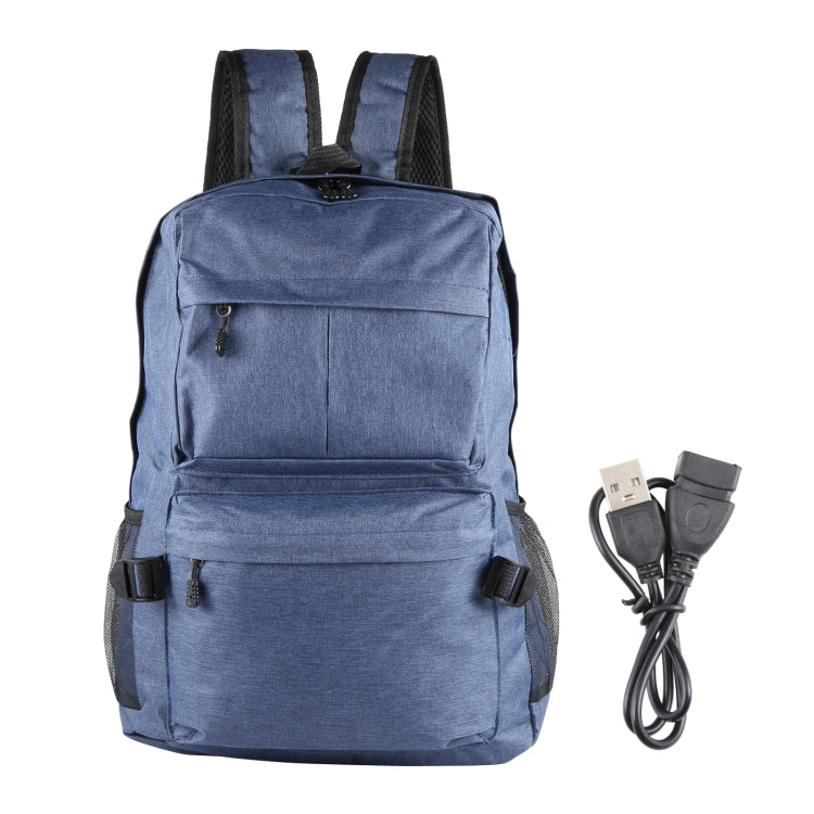 Universal Multi-Function Canvas Cloth Laptop Computer Shoulders Backpack Students Bag for 13-15 inch, Size: 36x25x10cm(Blue) - Backpack by buy2fix | Online Shopping UK | buy2fix