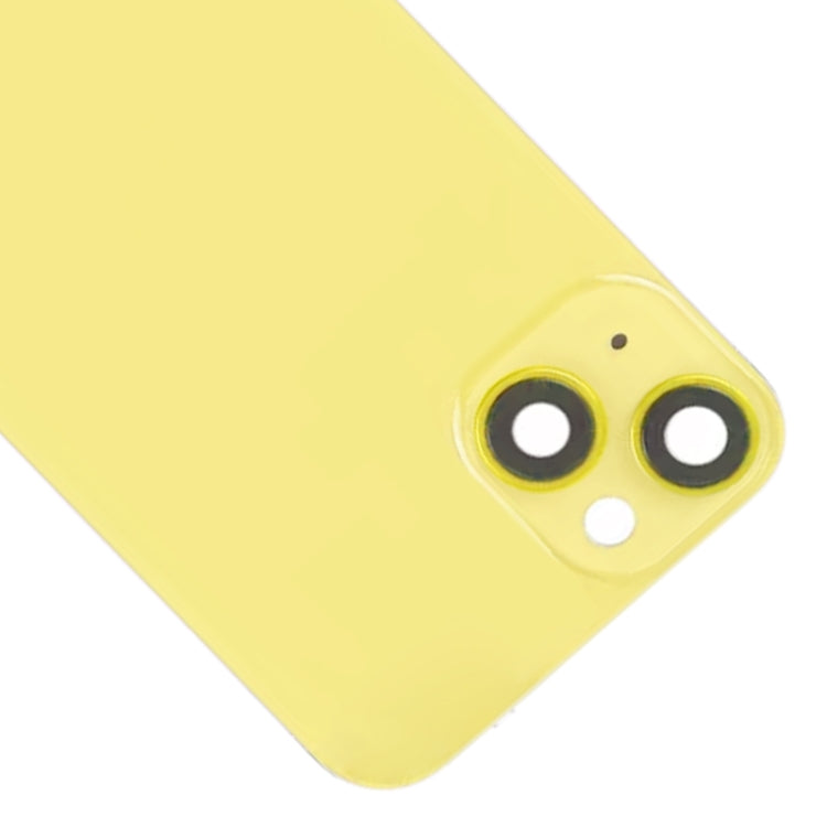 For iPhone 14 Glass Battery Back Cover with Flash Bracket + Wireless Charging Module(Yellow) - Back Cover by buy2fix | Online Shopping UK | buy2fix