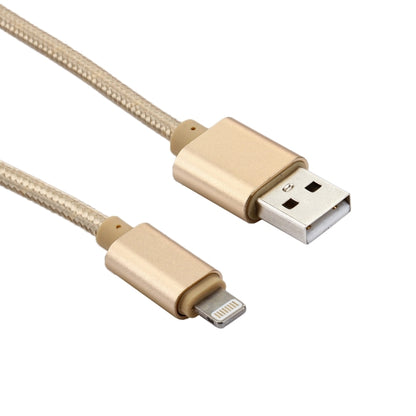 1m Woven Style Metal Head 84 Cores 8 Pin to USB 2.0 Data / Charger Cable(Gold) - Normal Style Cable by buy2fix | Online Shopping UK | buy2fix