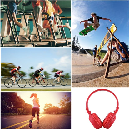 BS-N65 Headband Folding Stereo HiFi Wireless Headphone Headset with LCD Screen & TF Card Slot & LED Indicator Light & FM Function(Red) - Headset & Headphone by buy2fix | Online Shopping UK | buy2fix