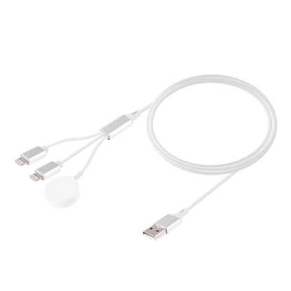 Multi-function 3 In 1 8 Pin Magnetic Charging Cable for iPhone / Apple Watch, Length : 1m (White) - Multifunction Cable by buy2fix | Online Shopping UK | buy2fix