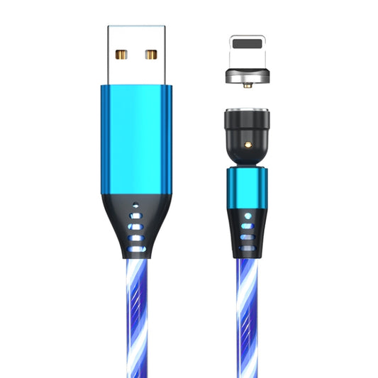 2.4A USB to 8 Pin 540 Degree Bendable Streamer Magnetic Data Cable, Cable Length: 1m(Blue) - Charging Cable & Head by buy2fix | Online Shopping UK | buy2fix