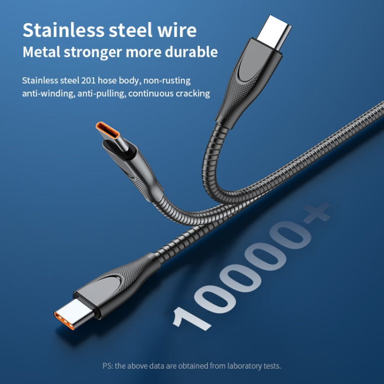 ADC-009 USB-C / Type-C to 8 Pin Zinc Alloy Hose Fast Charging Data Cable, Cable Length: 1m (Gun Metal) - 2 in 1 Cable by buy2fix | Online Shopping UK | buy2fix