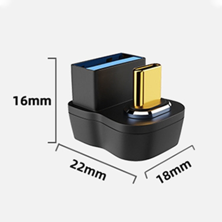 10 Gbps USB Female to USB-C/Type-C Male U-Shaped Magnetic Elbow Charging Adapter - Converter & Adapter by buy2fix | Online Shopping UK | buy2fix