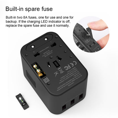 WIWU UA303 Multi-function Universal Travel Charger Power Adapter (Black) - USB Charger by WIWU | Online Shopping UK | buy2fix