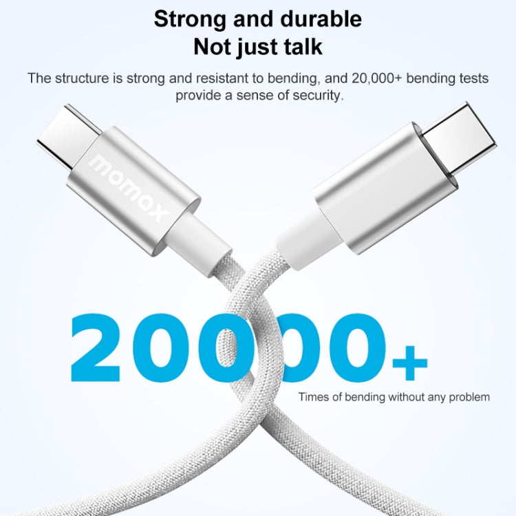 MOMAX DC29 50cm USB-C / Type-C to USB-C / Type-C 60W Braided Data Sync Charge Cable (White) - USB-C & Type-C Cable by MOMAX | Online Shopping UK | buy2fix