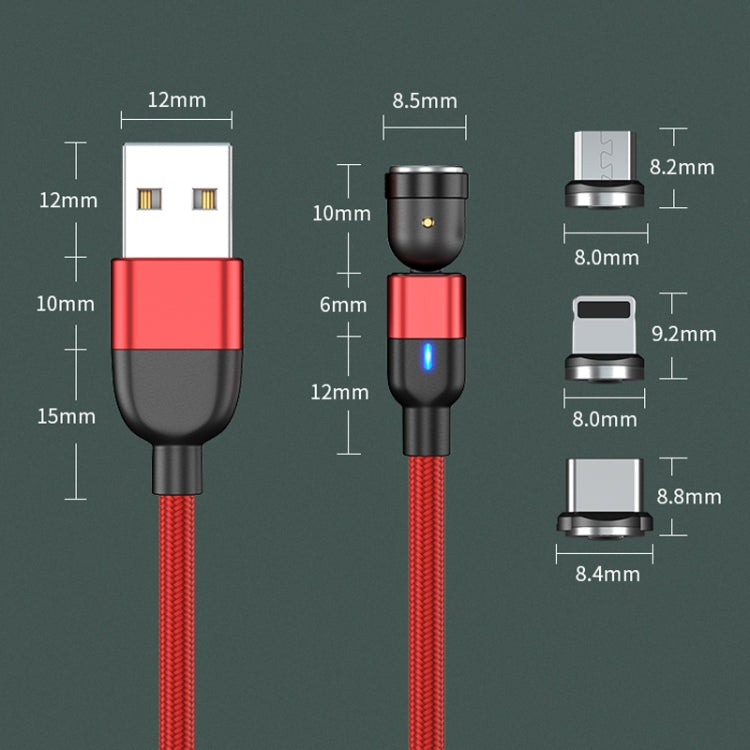 1m 3A Output 3 in 1 USB to 8 Pin + USB-C / Type-C + Micro USB 540 Degree Rotating Magnetic Data Sync Charging Cable(Black) - Charging Cable & Head by buy2fix | Online Shopping UK | buy2fix