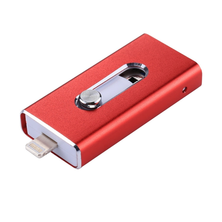 RQW-02 3 in 1 USB 2.0 & 8 Pin & Micro USB 128GB Flash Drive(Red) - U Disk & Card Reader by buy2fix | Online Shopping UK | buy2fix