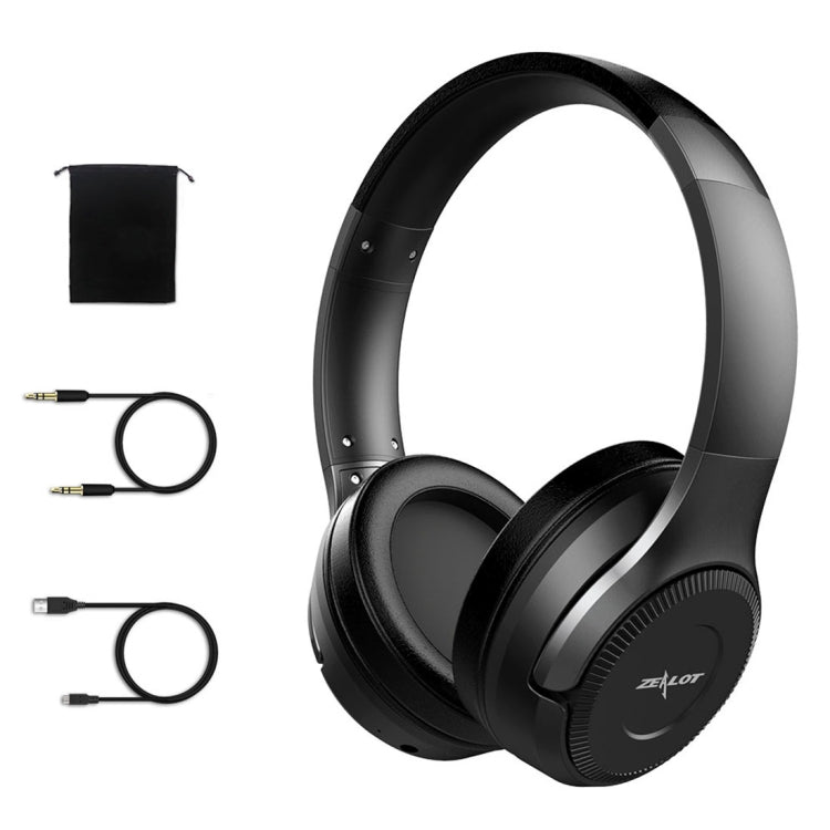 ZEALOT B26T Stereo Wired Wireless Bluetooth 4.0 Subwoofer Headset with 3.5mm Universal Audio Cable Jack & HD Microphone, For Mobile Phones & Tablets & Laptops, Support 32GB TF Card Maximum(Black) - Headset & Headphone by ZEALOT | Online Shopping UK | buy2fix