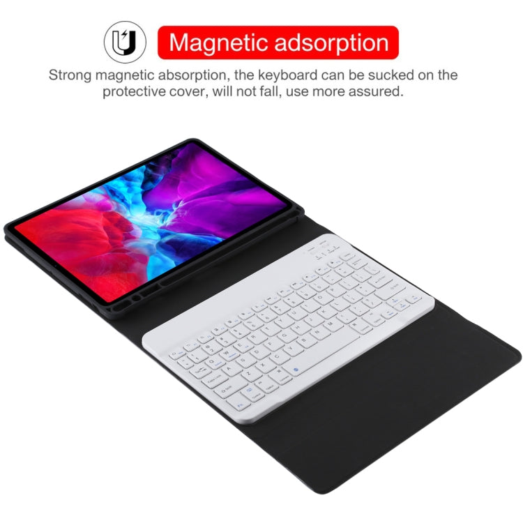 TG11B Detachable Bluetooth White Keyboard + Microfiber Leather Tablet Case for iPad Pro 11 inch (2020), with Pen Slot & Holder (Black) - For iPad Pro by buy2fix | Online Shopping UK | buy2fix