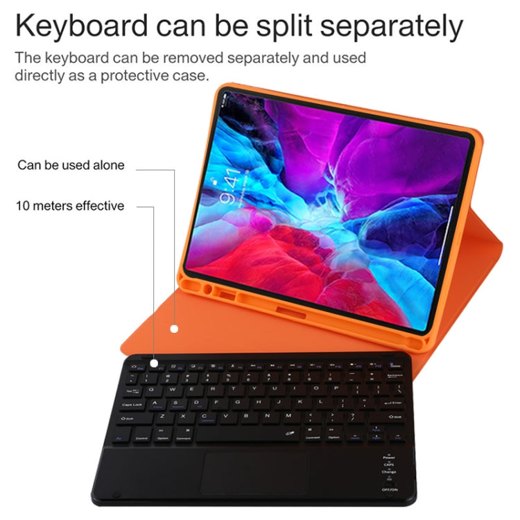 TG11BC Detachable Bluetooth Black Keyboard Microfiber Leather Tablet Case for iPad Pro 11 inch (2020), with Touchpad & Pen Slot & Holder (Orange) - For iPad Pro by buy2fix | Online Shopping UK | buy2fix