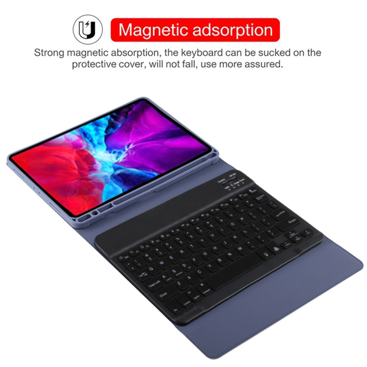 TG11BS Detachable Bluetooth Black Keyboard + Microfiber Leather Tablet Case for iPad Pro 11 inch (2020), with Backlight & Pen Slot & Holder(Purple) - For iPad Pro by buy2fix | Online Shopping UK | buy2fix