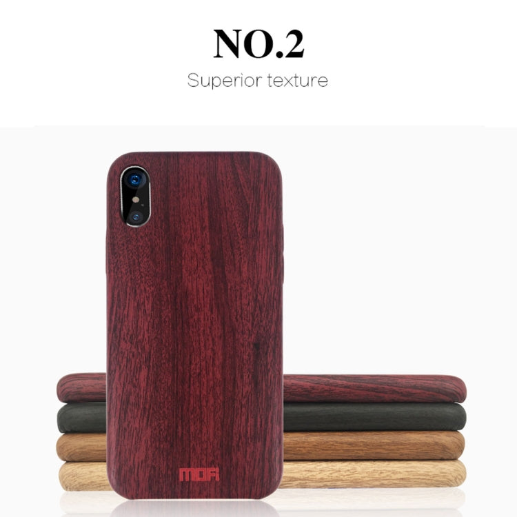 For iPhone X MOFI Element Series Wood Texture Soft Protective Back Cover Case(Wine Red) - More iPhone Cases by MOFI | Online Shopping UK | buy2fix