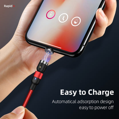 1m 2A Output 3 in 1 USB to 8 Pin + USB-C / Type-C + Micro USB Nylon Braided Rotate Magnetic Charging Cable (Purple) - Charging Cable & Head by buy2fix | Online Shopping UK | buy2fix