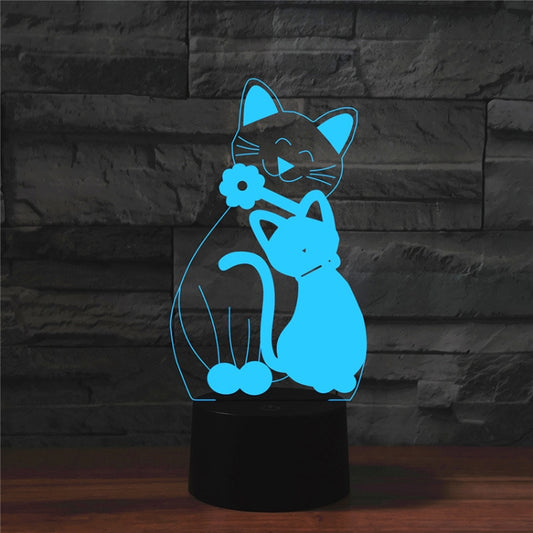 Cat Shape 3D Colorful LED Vision Light Table Lamp, Charging Touch Version - Novelty Lighting by buy2fix | Online Shopping UK | buy2fix