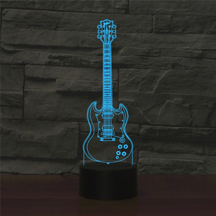 Five-string Guitar Shape 3D Colorful LED Vision Light Table Lamp, Crack Remote Control Version - Novelty Lighting by buy2fix | Online Shopping UK | buy2fix