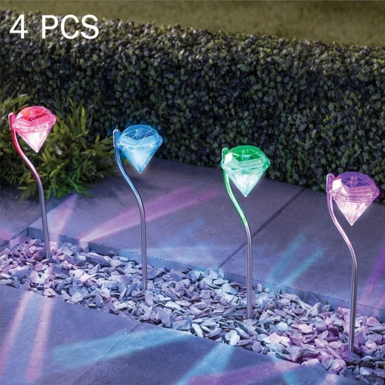 A108 4 PCS LED Solar Power Lamp, Outdoor Garden Landscape Path Decorative Diamond Lights, Random Color Delivery - Solar Lights by buy2fix | Online Shopping UK | buy2fix