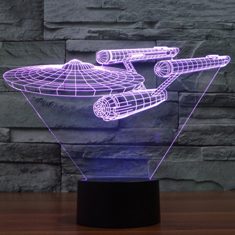 Star Trek Battleship Style 3D Touch Switch Control LED Light , 7 Color Discoloration Creative Visual Stereo Lamp Desk Lamp Night Light - Novelty Lighting by buy2fix | Online Shopping UK | buy2fix