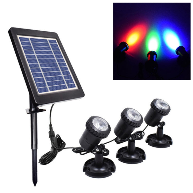 3 In 1 Red Green Blue Light Lawn Insertion Pool Diving Solar Spotlight - Solar Lights by buy2fix | Online Shopping UK | buy2fix