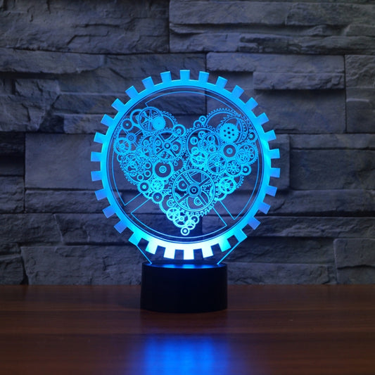 Gear Heart Shape 3D Colorful LED Vision Light Table Lamp, 16 Colors Remote Control Version - Novelty Lighting by buy2fix | Online Shopping UK | buy2fix