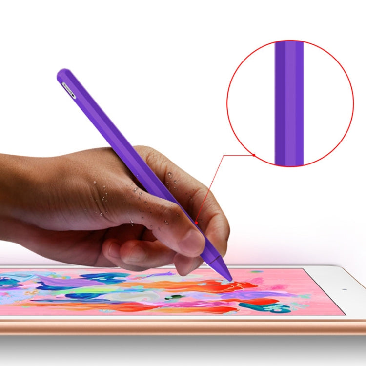 Stylus Pen Silica Gel Protective Case for Apple Pencil 2 (Light Purple) - Pencil Accessories by buy2fix | Online Shopping UK | buy2fix