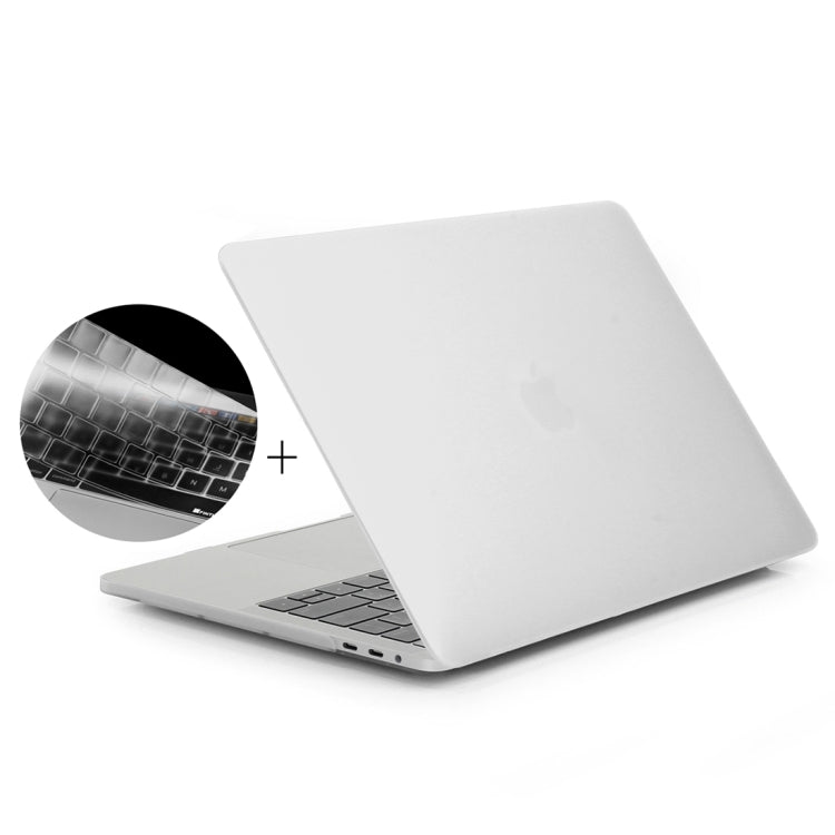 ENKAY Hat-Prince 2 in 1 Frosted Hard Shell Plastic Protective Case + US Version Ultra-thin TPU Keyboard Protector Cover for 2016 New MacBook Pro 13.3 inch with Touchbar (A1706)(White) - MacBook Pro Cases by ENKAY | Online Shopping UK | buy2fix