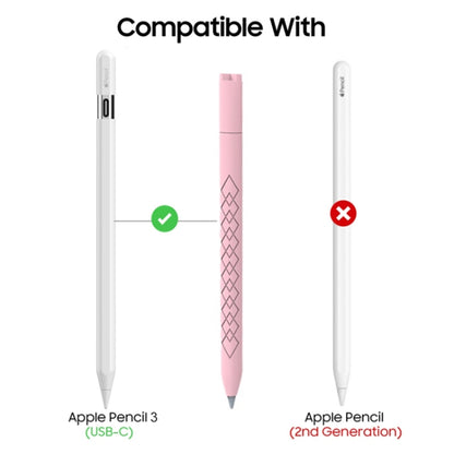 For Apple Pencil (USB-C) Diamond Pattern Silicone Stylus Pen Protective Case (Sky Blue) - Pencil Accessories by buy2fix | Online Shopping UK | buy2fix