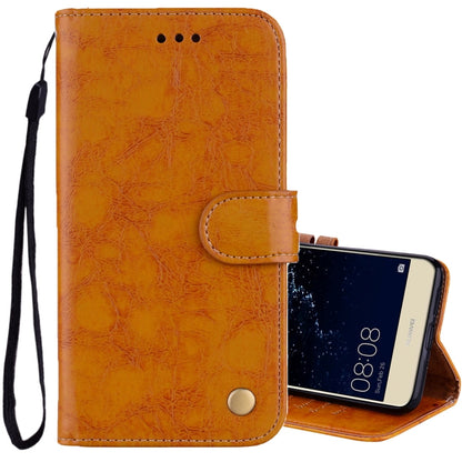 For Huawei P10 Lite Business Style Oil Wax Texture Horizontal Flip Leather Case with Holder & Card Slots & Wallet (Yellow) - Huawei Cases by buy2fix | Online Shopping UK | buy2fix