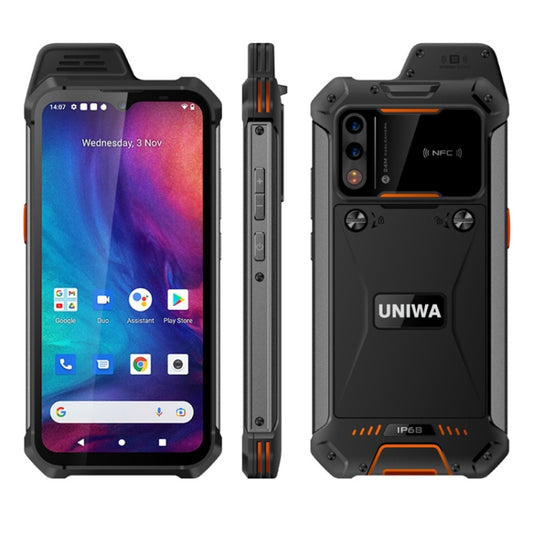 UNIWA W888 Explosion-proof Rugged Phone, 4GB+64GB, IP68 Waterproof Dustproof Shockproof, 5000mAh Battery, 6.3 inch Android 11 MTK6765 Helio P35 Octa Core up to 2.35GHz, Network: 4G, NFC, OTG(Black+Orange) - UNIWA by UNIWA | Online Shopping UK | buy2fix