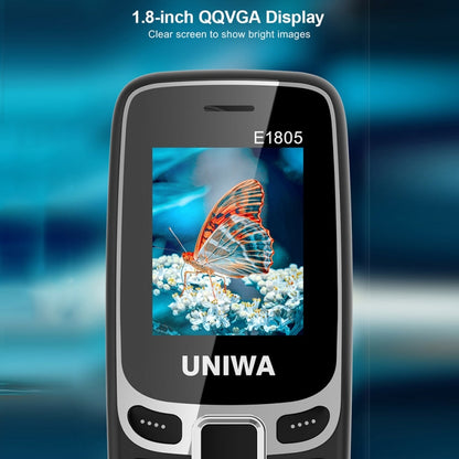 UNIWA E1805, 1.77 inch, SC6531E, 21 Keys, Support Bluetooth, Torch, FM, MP3, MP4, GSM, Dual SIM (Blue) - UNIWA by UNIWA | Online Shopping UK | buy2fix