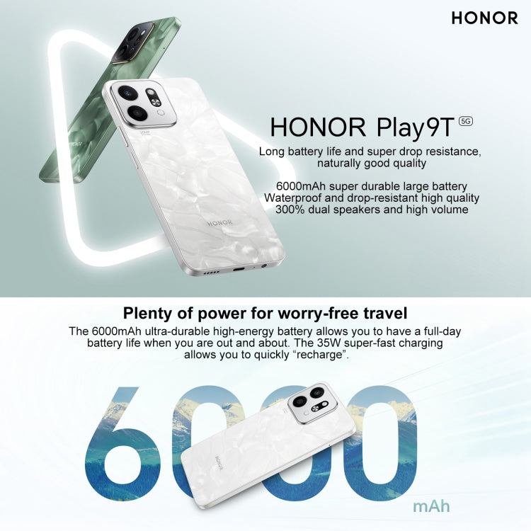 Honor Play9T 5G,  8GB+128GB, 6.77 inch MagicOS 8.0 Qualcomm Snapdragon 4 Octa Core up to 2.2GHz, Network: 5G, OTG, Not Support Google Play (White) - Honor by Huawei | Online Shopping UK | buy2fix