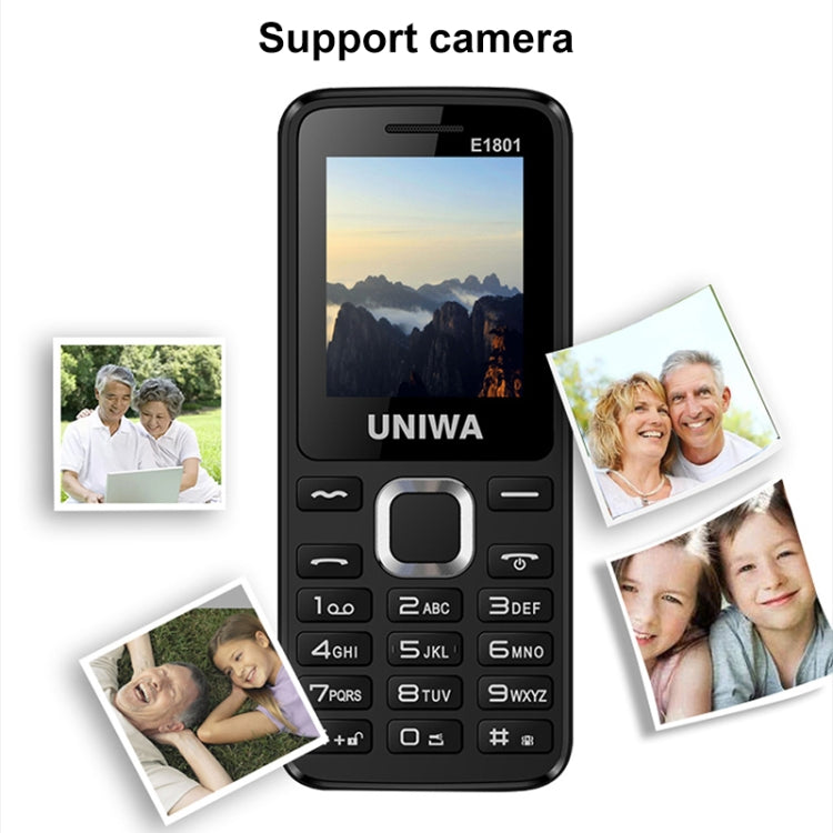 UNIWA E1801 Mobile Phone, 1.77 inch, 800mAh Battery, 21 Keys, Support Bluetooth, FM, MP3, MP4, GSM, Dual SIM(Blue) - UNIWA by UNIWA | Online Shopping UK | buy2fix