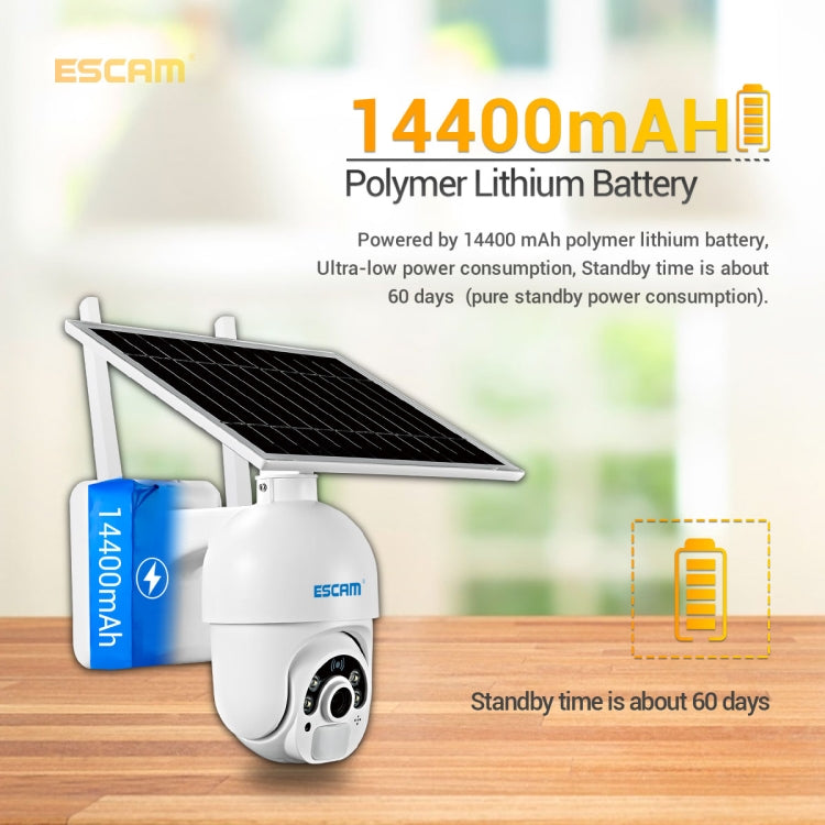 ESCAM QF450 HD 1080P 4G US Version Solar Powered IP Camera without Memory, Support Two-way Audio & PIR Motion Detection & Night Vision & TF Card - Dome Camera by ESCAM | Online Shopping UK | buy2fix