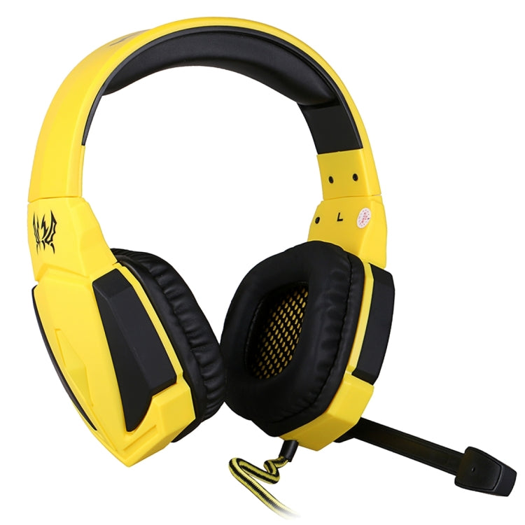 KOTION EACH G4000 USB Version Stereo Gaming Headphone Headset Headband with Microphone Volume Control LED Light for PC Gamer,Cable Length: About 2.2m(Black Yellow) - Multimedia Headset by KOTION EACH | Online Shopping UK | buy2fix