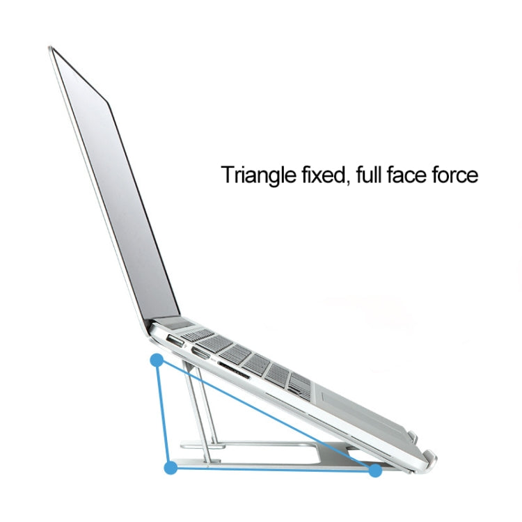 Laptop Height Extender Holder Stand Folding Portable Computer Heat Dissipation Bracket, Size: 22.3x23.5x1.3cm (Silver) - MacBook Holder by buy2fix | Online Shopping UK | buy2fix