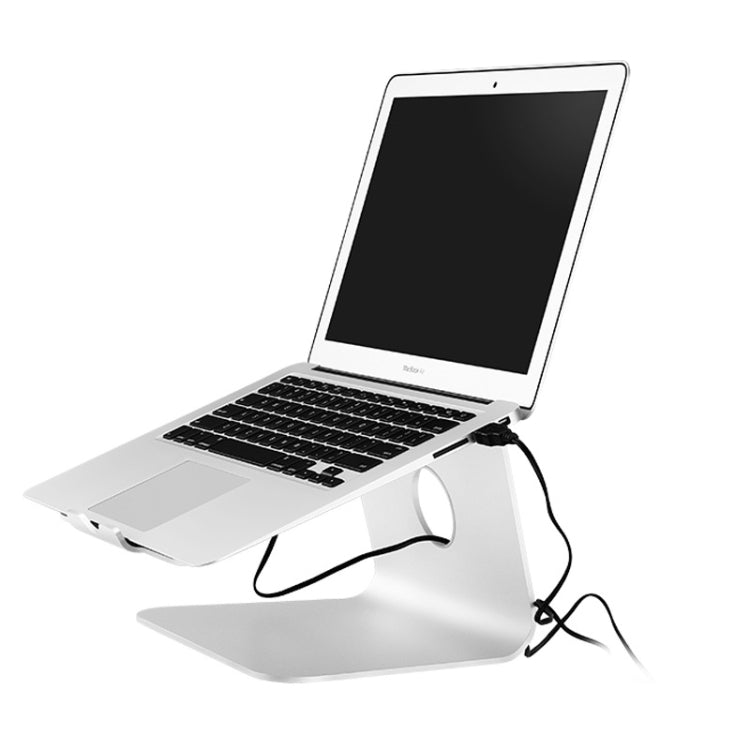 SOPI ZJ-001 Classic Style Aluminum Cooling Stand with Cool Fan for Laptop, Suitable for Mac Air, Mac Pro,  iPad, and Other Laptops (Silver) - Laptop Stand by buy2fix | Online Shopping UK | buy2fix