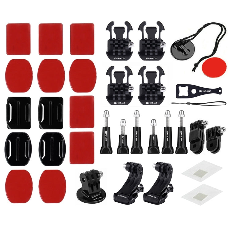 PULUZ 45 in 1 Accessories Ultimate Combo Kits with Orange EVA Case (Chest Strap + Suction Cup Mount + 3-Way Pivot Arms + J-Hook Buckle + Wrist Strap + Helmet Strap + Surface Mounts + Tripod Adapter +  ...  for GoPro, Insta360, DJI and Other Action Cameras -  by PULUZ | Online Shopping UK | buy2fix