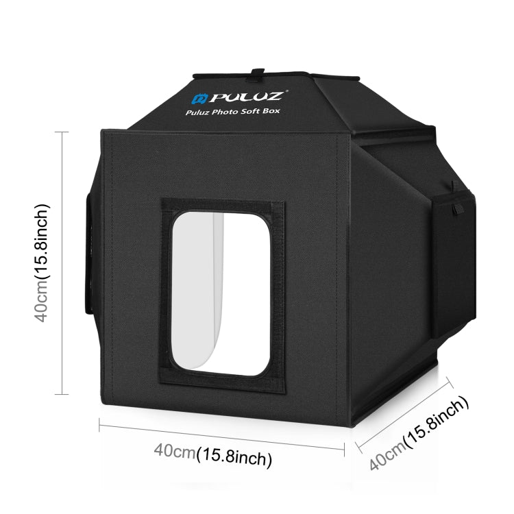 PULUZ 40cm Folding 72W 5500K Studio Shooting Tent Soft Box Photography Lighting Kit with 4 Colors (Black, Orange, White, Green) Backdrops(EU Plug) -  by PULUZ | Online Shopping UK | buy2fix