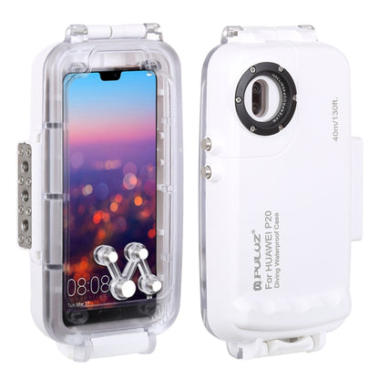 PULUZ PULUZ 40m/130ft Waterproof Diving Case for Huawei P20, Photo Video Taking Underwater Housing Cover(White) - Huawei Cases by PULUZ | Online Shopping UK | buy2fix