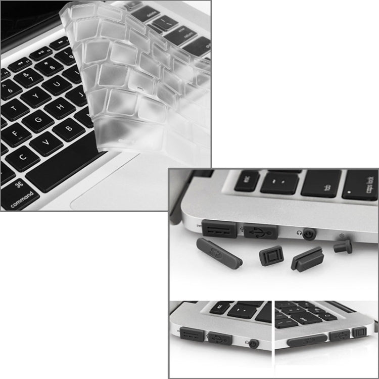 ENKAY for Macbook Air 13.3 inch (US Version) / A1369 / A1466 Hat-Prince 3 in 1 Frosted Hard Shell Plastic Protective Case with Keyboard Guard & Port Dust Plug(Black) - MacBook Air Cases by ENKAY | Online Shopping UK | buy2fix