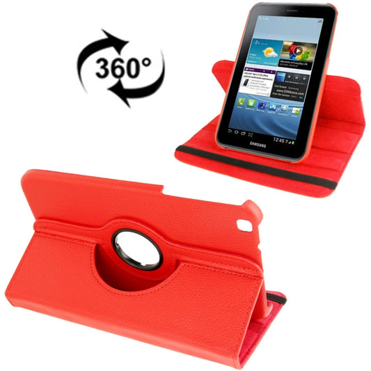 360 Degree Rotation Litchi Texture Leather Case with Holder for Galaxy Tab 3 (8.0) / T3110 / T3100 / T315(Red) - Other Galaxy Tab PC by buy2fix | Online Shopping UK | buy2fix