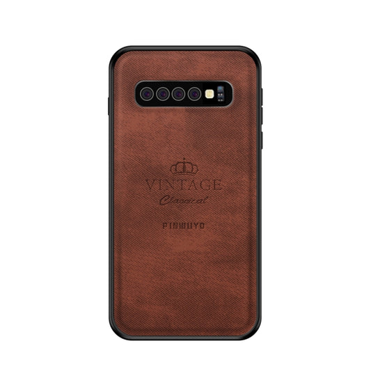 PINWUYO Shockproof Waterproof Full Coverage PC + TPU + Skin Protective Case for Galaxy S10 Plus(Brown) - Galaxy Phone Cases by PINWUYO | Online Shopping UK | buy2fix