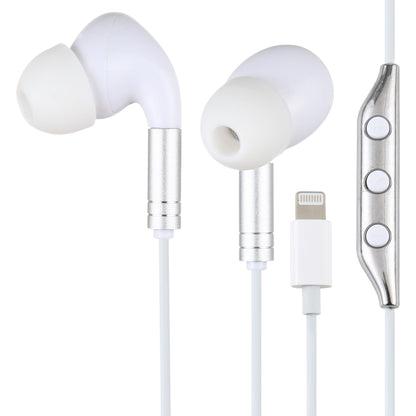 520 8 Pin Interface In-ear Wired Wire-control Earphone with Silicone Earplugs, Cable Length: 1.2m (White) - Normal Style Earphone by buy2fix | Online Shopping UK | buy2fix